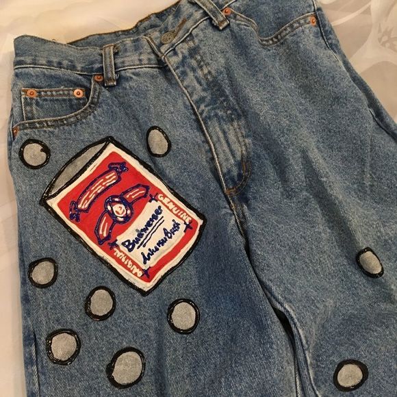 Vintage 80's Leslie Hamel LA Budweiser Jeans - Picture 2 of 5